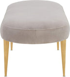 SAFAVIEH Couture Collection Corinne Pale Taupe Velvet and Gold Oval Bench