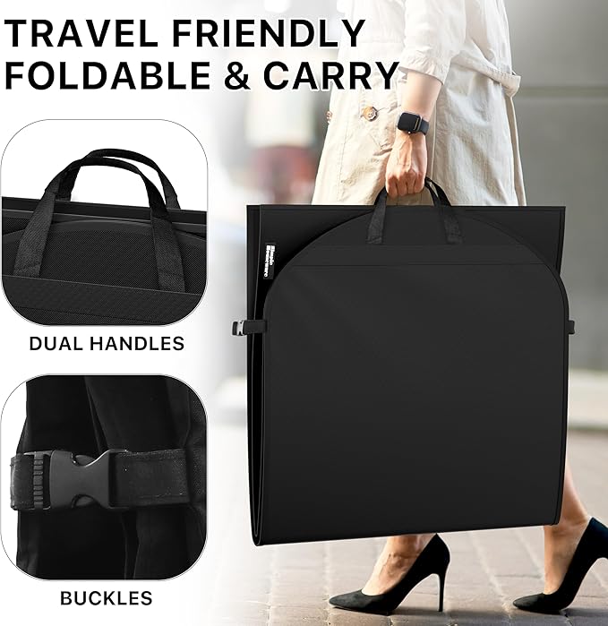 Simple Houseware 43'' Travel Garment Bag with Pockets for Suits, Dresses, Coats, Heavy Duty 300D Polyester