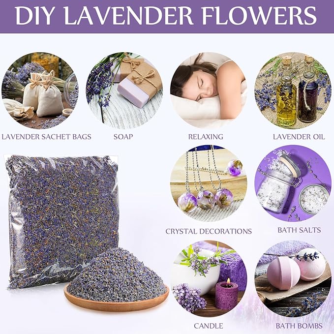 Treela 7 Pound Dried Lavender Bulk Dry Lavender Buds Fragrant Flower Petals for DIY Wedding Gift Crafts Home Fragrance Sachets