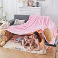 NEWCOSPLAY Super Soft King Blanket Pink Premium Silky Flannel Fleece Leaves Pattern Lightweight Bed Blanket All Season Use (Pink, King(90"x110"))