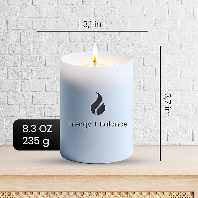 Natur IX Bundle: Calming & Energy Candles – All Natural, Non-Toxic Soy Candles with Essential Oils | Pack of 2, 8.3oz Each