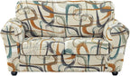 KRFOONN 3 Piece Printed Couch Cover for 2 Cushion Couch Stretch Sofa Loveseat Slipcover with 2 Separate Seat Cushion Covers Furniture Protector with Elastic Bottom for Living Room (Loveseat, 52)
