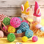 SANNIX 16 Pcs 3 Sizes Easter Rattan Balls Easter Vase Filler Decorative Balls for Bowls Easter Wicker Balls for Decorating Home Table Decor Hanging Ornaments
