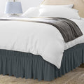 Utopia Bedding Twin Elastic Bed Ruffle - Easy Wrap Around Ruffle - Microfiber Bed Skirt with Adjustable Elastic Belt 16 Inch Tailored Drop - Hotel Quality Bedskirt, Fade Resistant (Twin, Grey)