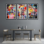 Novatique Graffiti Canvas Wall Art Street Canvas Wall Decor Colorful Pictures Prints Boy and Girl Paintings for Living Room Bedroom,24" x 36" x 3pcs