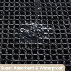 Black Bathroom Rug, Waffle Bath Mat Non Slip Washable Super Absorbent Quick Dry Boho Farmhouse Bathroom Decor, 36"x24"/ 3'x2' Black