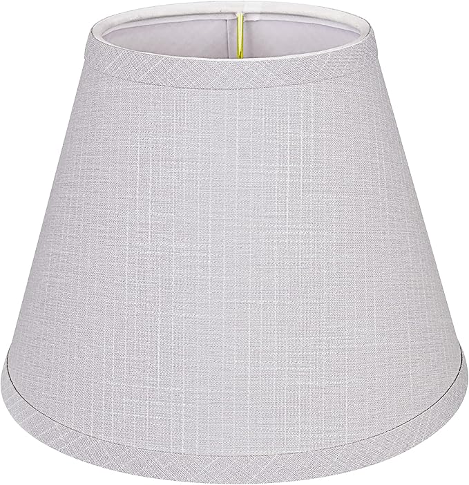 Aspen Creative 58908A, Empire Uno Lamp Shade in Light Grey, 5" Top x 9" Bottom x 7" Slant Height, Slip UNO 33mm