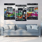 Novatique Banksy Canvas Wall Art Classic Street Wall Art Abstract Graffiti Pop Picture Art Decor Print Colorful Graffiti Poster Home Decor for Living Room Bedroom, 24”x 36”x 3Pcs