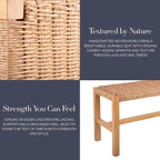 Alaterre Furniture Newport 40 Inch Solid Wood Entryway Bench - Modern Farmhouse Indoor Decorative Bench with Handcrafted Woven Rope Seat - Furniture for Entryway, Dining Room, or Kitchen (Natural)