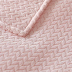 Oversized King Fleece Blanket 120x120 Inches, Seamless Soft Cozy 3D Jacquard Flannel Blanket 10'x10' Extra Large for Bed, Sofa, Couch, Travel & Camping, California King Throw, Pink Leaf