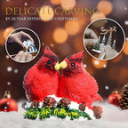 Christmas Snow Globes, Valentines Day Snow Globes, Cardinal Christmas Snow Lantern with 8 Songs, 6H Timer Battery & USB Powered Glitter Music Box for Christmas Table Decorations