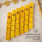 Hosley Set of 6 Wooden Incense Burners, Yellow 10" Long, Ideal Home Decor, Room Decor & Kitchen Decor, for Wedding, Aromatherapy, Zen, Spa, Reiki, Meditation