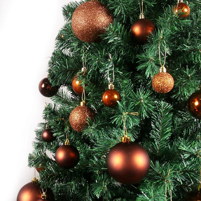 Orange Bronze 3.2" Large Christmas Balls - Christmas Tree Decoration Ornaments Shatterproof Hanging Balls for Birthday Halloween Holiday Wedding Decorations Set of 18pcs