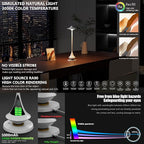 Modern Minimalist Cordless Table Lamp,Rechargeable,Aluminum Alloy Body for Living Room/Bedroom/Kitchen/Outside（White 1Pack）