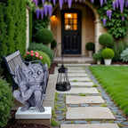 Gargoyle Statues Outdoor with Solar Lantern Gothic Garden Lamp Decor Outside Dragon Winged Gargoyle for Porch Patio Lawn Yard Ornament Trolls Figurine Gifts for Women Mom Grandma