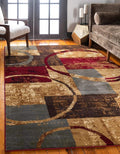 Unique Loom Barista Collection Area Rug - Kouillou (10' x 13' 1" Rectangle, Multi/ Brown)