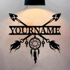 Personalized Dream Catcher Metal Wall Art - Custom Name Iron Sign for Home Decor, 8-30 Inch Black (Style I)
