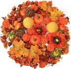 Nuanchu 140 Pcs Fall Potpourri Bags Potpourri Bowl Filler Decor Decorative Balls Vase Bowl Filler Assorted Dried Flowers Rattan Wicker Balls for Home Decor Centerpiece, No Scent