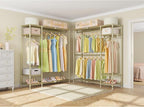 VIPEK X20 Expandable Metal Clothing Rack Adjustable from 3'3" to 4'8" Heavy Duty Garment Racks with Adjustable Shelves and Hanger Rods Portable Wardrobe Open Closet Rack System, Gold