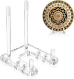 Plate Stands for Display, 2 Pack Clear Acrylic Display Easel with Adjustable Pegs for Decorative Plate, Books, Records, Plaque, Picture Frame, Platter Tabletop Art