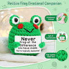 Thank You Teacher Appreciation Gifts, Funny Christmas Encouragement for Teacher Coworker Employee Boss Nurse Graduation Appreciation Week, End of School, Stocking Stuffer, Mini Handmade Crochet Frog