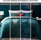 RECYCO Luxury Velvet Quilt Set Full Queen Size, Lightweight Velvet Comforter Set, Oversized Bedspread Coverlet Quilted Bedding Set, with 2 Matching Pillow Shams, for All Season, Teal