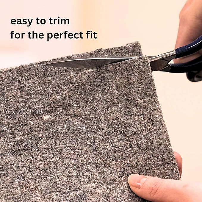 KOECKRITZ RugLock 11' x 11' Rug Pad – Non-Slip Felt & Rubber Dual Surface Rug Gripper, 0.345" Thick Cushion, Strong Grip Floor Protection, Safe for All Floors