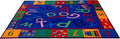 KIDCARPET.COM Alphabet and Numbers Rectangle Classroom Rug | Bordered Area Rug for Preschool Daycare Learning, 6' x 8'6"