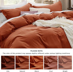 Bedsure Terracotta Duvet Cover Full Size - 3 Pieces Prewashed Extra Soft Cotton-Like Polyester Bedding Set, Includes 1 Duvet Cover 80x90 Inches with Zipper Closure & 2 Pillow Shams, No Comforter