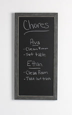 DesignOvation Wyeth Framed Magnetic Chalkboard, 13" x 26", Gray