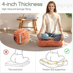 Washable Floor Pillow Cushion for Adults, Meditation Cushion Pillow, Removable Tufted Blended Corduroy Cover, Large Square Floor Sitting for Tatami Living Room or Yoga, 2Pack, Machine Washable
