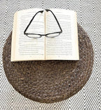 Jute Pouf Ottoman | Footrest Pouf | Hand Braided - Round Boho Pouffe - for Living Room, Bedroom, Nursery (18"x18"x12") Brown