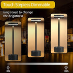 Cordless Table Lamp, Portable Rechargeable Bedside Lamp, Touch Stepless Dimmable Desk Lamp, for Home Bedroom Hotel Restaurant Bar Outdoor, 2 Set, Black