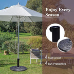 Tangkula 43 lbs Heavy Duty Resin Umbrella Base, Round Parasol Holder with Adjustable Knob for Φ1.5-Φ1.9 Pole, with Beautiful Decorative Pattern, Easy Setup