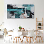 YDYSUNE Abstract Wall Art - Large Elegant and Modern Painting Green Canvas Decor Picture for Living Room Gray Background Home Bedroom Decoration Artwork Decor Size 24X48inch