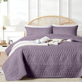 akkialla Twin Quilt Set, Grayish Purple Lightweight Microfiber Bedspread Coverlet, Boho Geometric Pattern, Soft All-Season Bedding, 2-Piece (1 Quilt, 1 Pillow Sham) | Breathable fabric, Modern style