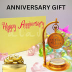 Anniversary Table Clock Compass | Romantic Vintage Lovers Decor for Him Her | Wedding Anniversary 50th 40th 25th 20th 1st Gift Idea for Husband Wife Boyfriend Girlfriend (Eternal Love - NEO)