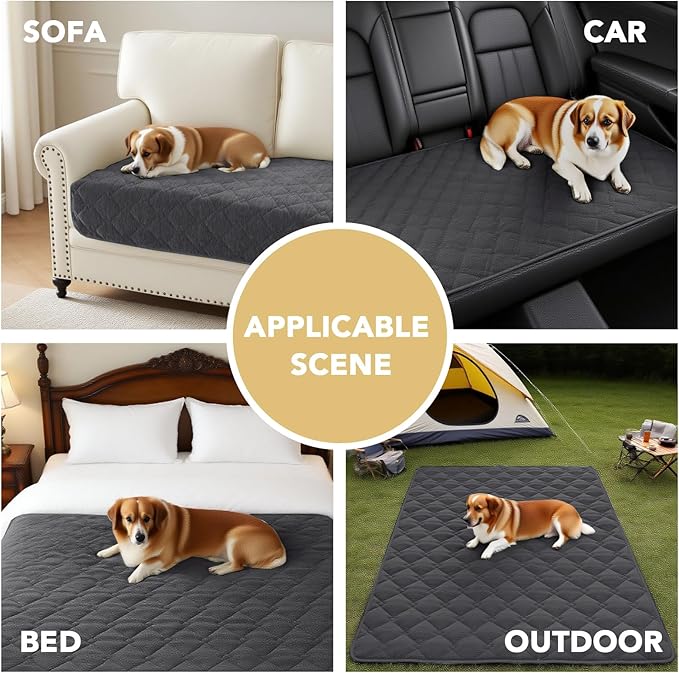 H.VERSAILTEX Couch Cover Chenille Pet Fuzzy Sofa Covers for 3 Cushion Couch Anti Slip Washable Sofa Slipcovers with Strap Soft Couch Protector Cover for Dogs Cats Kids(68" x 82", Grey)