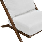 Lexicon Modern Accent Chair, Pascal Brown Solid Rubberwood Frame, Woven Chenille Upholstered Armless Chair with Reversible Cushions and Removable Covers, for Living Room, Bedroom and Office, Beige