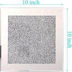 GIMORRTO Glass Mirrored Coaster 2 PC, Crushed Diamond Square Cup Mat 10" Decor on Tabletop for Bar Tools Dining Table