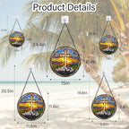 Christian Gifts for Women - Cross Stained Glass Window Hanging Jesus Easter Daisy Grassland Sunset Sun Catcher Garden Religion Decor Mother's Day Catholic Gift for Men Grandma Nana Her 9.8"