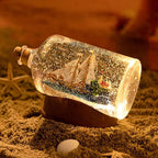 Snow Globe Lantern with Drift Bottle – Shatterproof,8 Songs Musical Box,Automatic Snowfall,Led Light,USB or Battery Powered,for Valentine’s Day Gifts Present Birthday Home Fall Decoration,Transparent