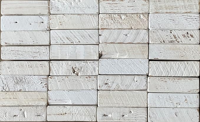 Urban Legacy Reclaimed Barnwood Planks | Floating Shelves for Wall w/Flush Mount Shelf Bracket Set Included | Set of 2 (White Wash, 24" x 7 "x 2")