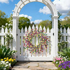 Wreaths for Front Door, 24 Inch Spring/Summer Front Door Wreath, Colorful Paper Flower Wreath for All Seasons for Indoor Home Wall Window Office Wedding Farmhouse Decor (Multicolor)