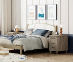 WAMPAT End Table with Charging Station, Grey Side Table with Storage Cabinet & Drawer, Wooden Nightstand with Power Outlets & Type-C USB Ports for Bedroom, Living Room