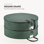 ZOBER Christmas Wreath Storage Container 30 Inch - Wreath Bag Fits 2 Wreaths Box - 600D Oxford Fabric - Interior Compartment for Storing Garlands, Wreaths Storage Bag W Strong Durable Handles - Green
