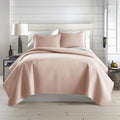 Southshore Fine Living, Inc. Twin Quilt Bedding Set, Stitched Soft Brushed Microfiber Blush Pink Quilt, Twin Coverlet Bedspread, Wrinkle & Pet Hair Resistant Bedding, Easy Care, 1 Pillow Sham, Blush