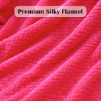 NEWCOSPLAY Super Soft Queen Blanket Dark Rose Red Premium Silky Flannel Fleece Leaves Pattern Lightweight Bed Blanket All Season Use (Dark Rose Red, Queen(90"x90"))