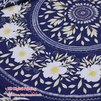 Lifeel Blue Bohemian Tapestry Wall Hanging, Mandala Floral Medallion Hippie Tapestry with White Aesthetic Wreath Design, Navy Wall Decor Blanket for Bedroom Home Dorm, Large 68×80 inches
