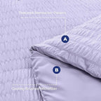 HYMOKEGE Light Purple King Size Comforter Set Seersucker 7 Pieces, All Season Luxury Bed in a Bag for Bedroom, Bedding Set with Comforter, Sheets, Pillowcases & Shams